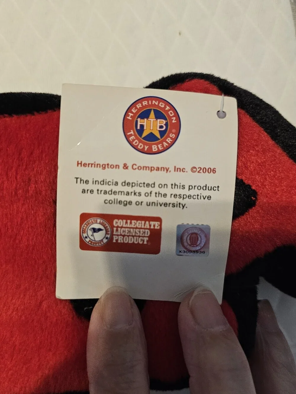 Vintage 2006 Herrington Teddy Bears Georgia Bulldogs Plush Word Block Pillow NWT